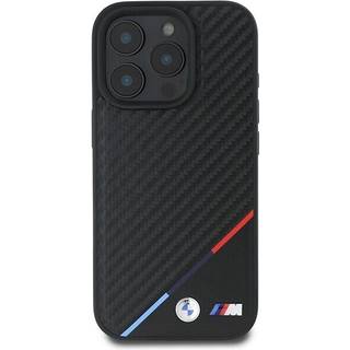 iPhone 16 Pro Max BMW M Carbon Tricolor Line Cover - MagSafe-kompatibel - Sort