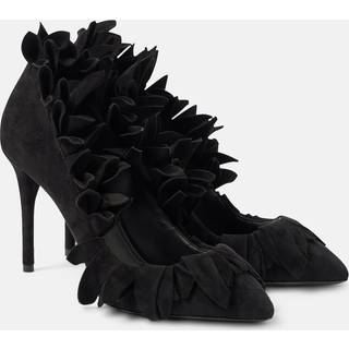 AlaÃ¯a Petal ruffled suede pumps - black - EU 39