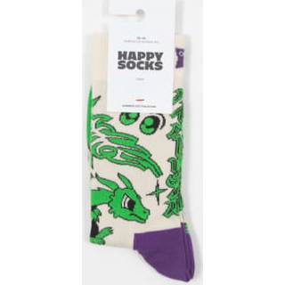 Hyper Dragon Sock | Fun & Colorful Dragon Socks - White, Green, Purple, Black - 36-40