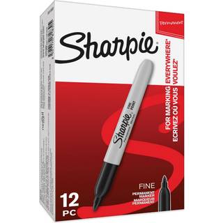Sharpie Permanent Markers | Fin spids | Sort | 12 styk