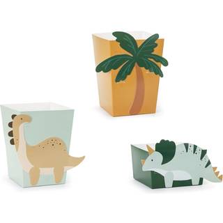 6 stk. Dinosaur Popcornbokse farverige og praktiske – gør snacks til en festlig oplevelse