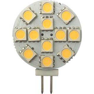 LED-pære 1852-Marine, 10 - 36 V DC, 2 W, Ø30 mm, G4 (sidestifter), med varm hvidt skær, 2-pack
