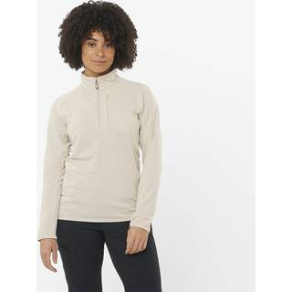 Salomon Women's Essential LTWarm Half Zip Fleecesweatere Damer størrelse S farve beige