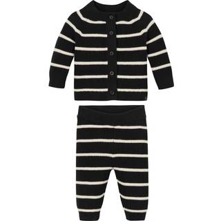 Knitted Stripe Set - Black - 86 (18M)