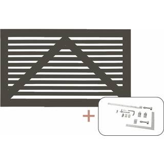 PLUS Tokyo bred låge inkl. beslag, umbragrå/nåletræ, 150 x 90 cm