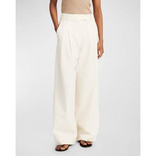 Cymbaria højtaljede bukser - Soft White - 42