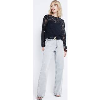 River Island River Island Black Long Sleeve Lace T-Shirt
