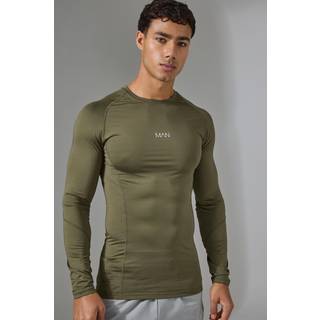 Mens Khaki Man Active Base Layer Long Sleeve T-shirt