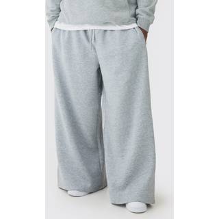 Mens Grey Marl Plus Basic Extreme Wide Leg Joggers