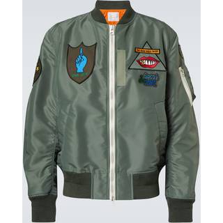 Sacai x Mark Gonzales appliquÃ© twill bomber jacket - green - S