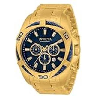 Invicta 34120 Bolt Blå/Gul guldtonet stål Ø50 mm