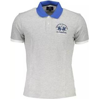 La Martina Gray Cotton Men Polo Shirt