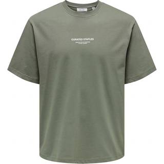 ONLY & SONS O-neck T-Shirt i Castor Gray til herre