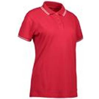 ID 0523 Kontrast poloshirt stretch dame Rød 4XL
