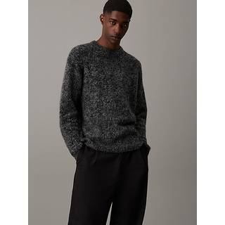 Brushed Wool Jacquard Jumper - Black - 3XL