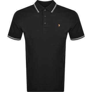 Farah Alvin Tipped Collar Langærmet Sort Polo-skjorterSmall