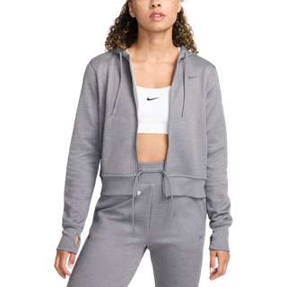 Nike Therma-FIT One-hættetrøje med lynlås til kvinder - grå - S (EU 36-38)
