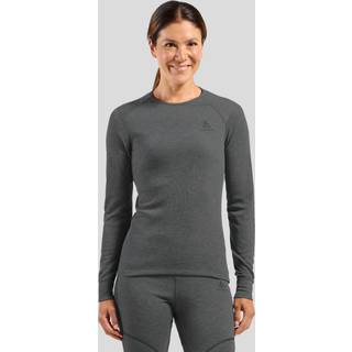 Odlo Women's BL Top Crew Neck L/S Active Warm Eco Syntetisk undertøj Damer størrelse XXL farve grå