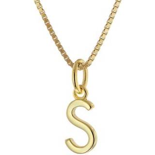 trendor 15255-S Damen-Kette mit Buchstabe S Anhänger Gold auf Silber 925