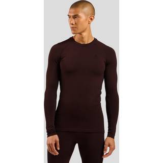 Odlo Performance Warm Eco BL Top Crew Neck L/S - Herre, Str. S, Brun, Ideel til løb og sport