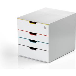 Durable Varicolor Safe skuffekabinet med 4 skuffer låsbare hvid