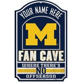Michigan Wolverines underskriver 11x17 Wood Fan Cave Design