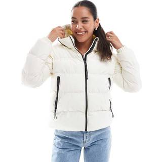 Superdry Superdry Off White Hooded Sports Puffer Jacket