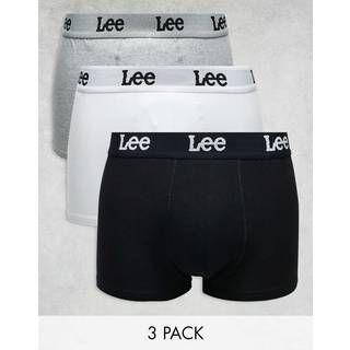 Lee 3-Pack Trunks Black, Grey Marl & White Size S