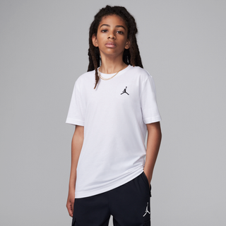Broderet Jordan Jumpman Air-T-shirt til større børn - hvid - S