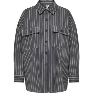 Only - Onldollas L/S Stripe Shirt Cc - 4555868 Magnet Cloud Dancer Pinstripes