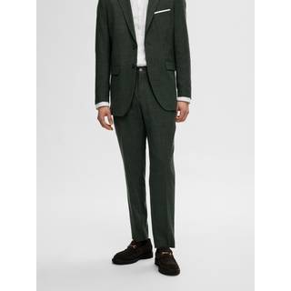 Selected Slim Oasis Linen Pants Dark Green