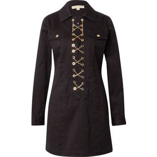MK Stretch Organic Cotton Lace-Up Dress - Black - Michael Kors - EU38