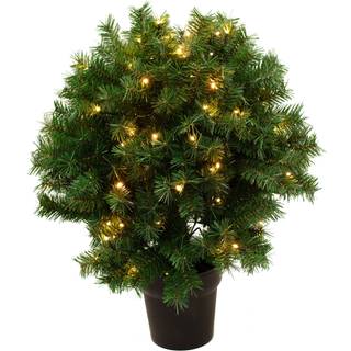 NORDIC WINTER kugleformet kunstigt juletræ i potte med 120 LED lys, 230V, 70 cm