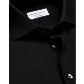 Charles Tyrwhitt Slim Fit Non Iron Poplin Cut Away Shirt Black