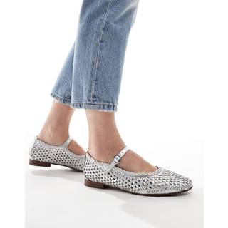 Off The Hook Off The Hook Silver Regent Leather Ballerina Ballet Pumps