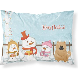"""" Caroline's Treasures Merry Christmas Carolers Chow Cream Stof Standard Pillowcase BB2475Pillowcase Multicolor """"