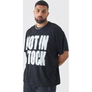 Mens Plus Not In Stock Oversized Print T-shirt in Black