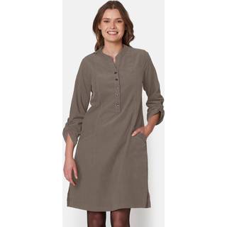 SIGNATURE - Kjole - Kold Brun - Fløjl - 3/4 Ærmet