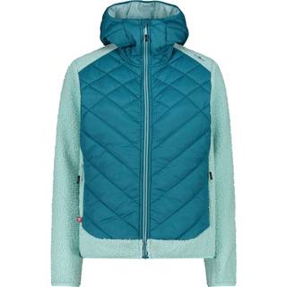 CMP Women's Jacket Hybrid Fix Hood 34P2386 Syntetisk jakke Damer størrelse 34 farve turkis