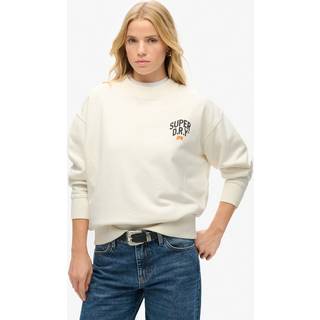 Superdry Superdry Off White Off White 100% Cotton Workwear Graphic Loose Crew Sweatshirt
