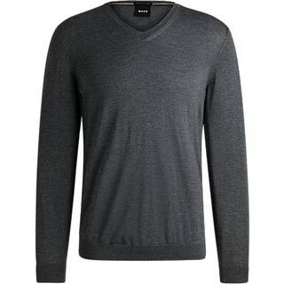 Slim fit sweater med V-hals i ny uld