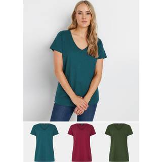 Lts Tall 3 Pack Red & Green Vneck Tshirts 16 Lts | Tall Women's T-Shirts