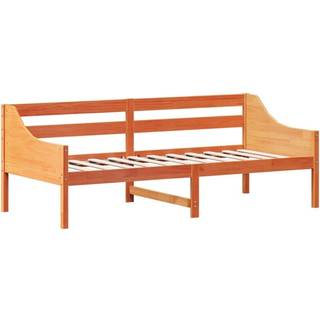 daybed uden madras 100x200 cm massivt fyrretræ gyldenbrun