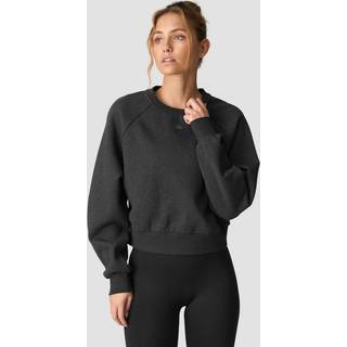 Everyday Cropped Crewneck Wmn Grey Melange