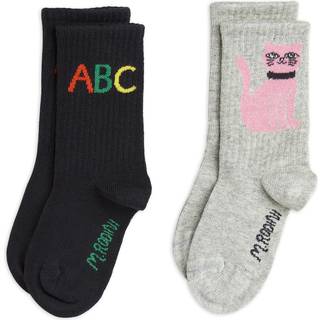 Mini Rodini 2-pak GOTS ABC Strømper Multifarvede 20-23 EU  Grå  20-23 EU  Unisex