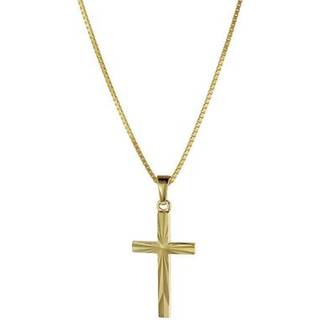 trendor 08512 Kreuz-Anhänger Gold 333/8K 22 mm mit goldplattierter Silberkette
