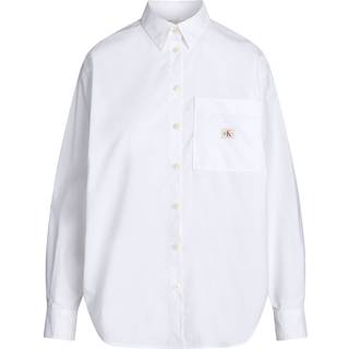 Relaxed Cotton Poplin Shirt - White - L