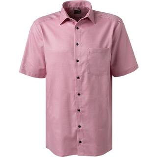OLYMP Herren Kurzarmhemd rosa Comfort Fit