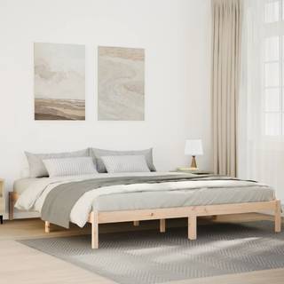 ekstra lang sengeramme uden madras 200x220 cm massivt fyrretræ