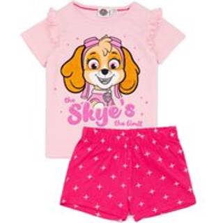 Vanilla Underground Piger Paw Patrol Skye Kortærmet Ben 100% Bomuld Pyjamassæt2 - 3 år (92 - 98cm)